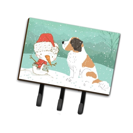 Jensendistributionservices Saint Bernard Snowman Christmas Leash or Key Holder MI2088119